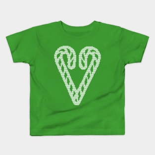 Christmas Sweater Knitted Candy Cane Heart Kids T-Shirt